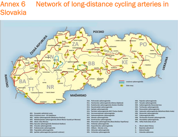 Slovakia cycling routes